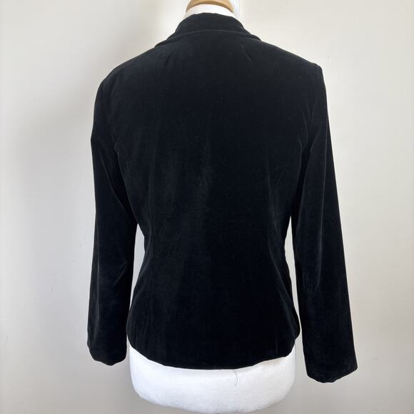 80's Black Velvet Blazer Goth Dark Academia Cos Cob S - Picture 3 of 15